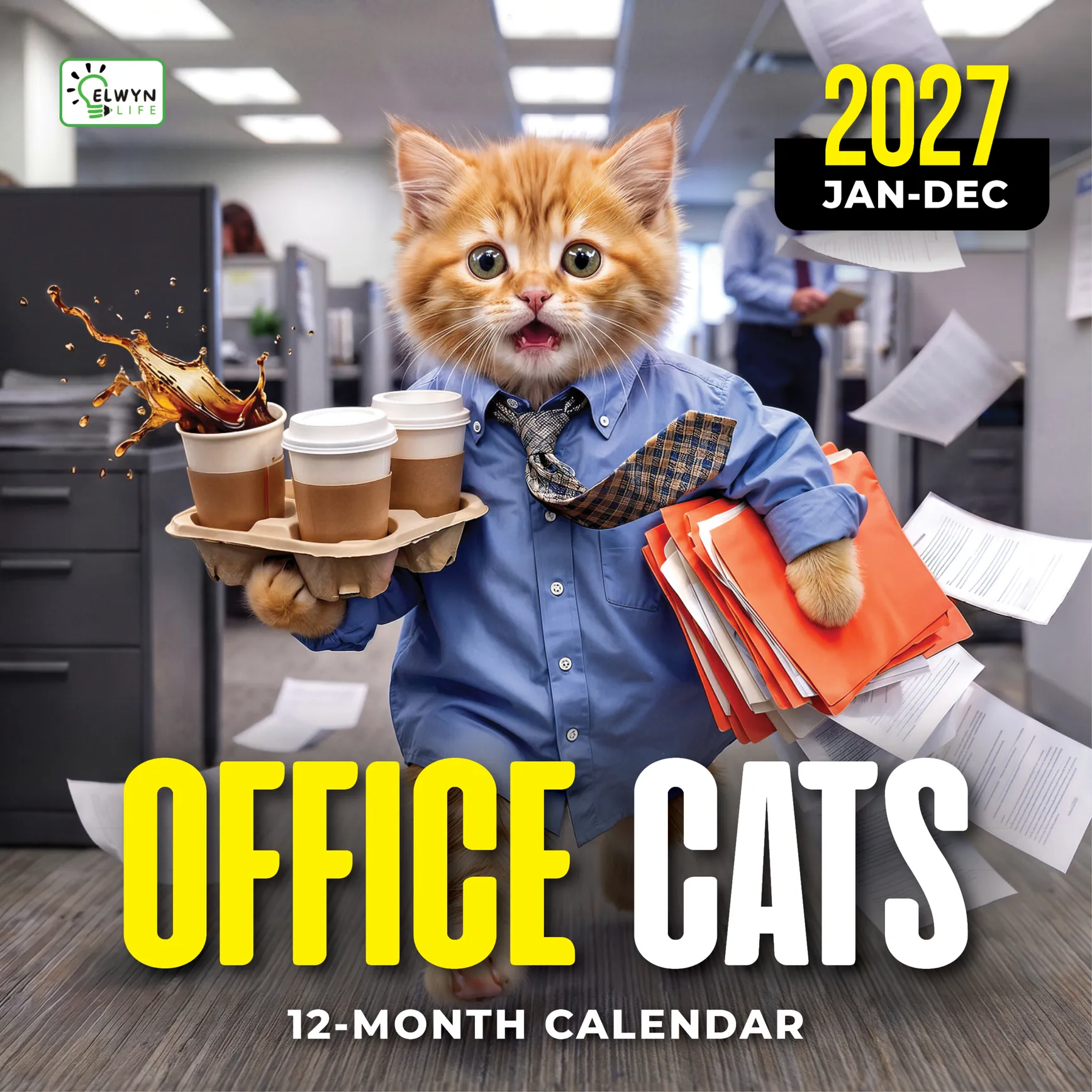 Office Cats calendar 2027 cover